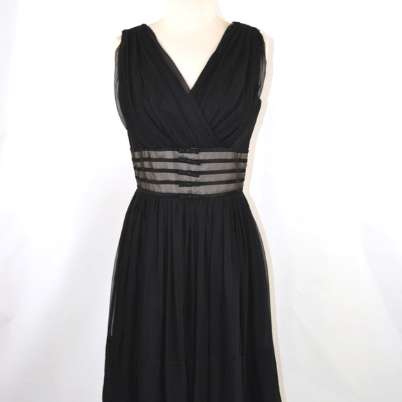 Vintage Black Chiffon Dress by Carol Craig - Picture 2 of 7